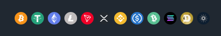 Bombastic supported cryptocurrency icons